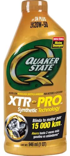 Quaker State Xtr Pro Aceite De Motor Sae 20w 50 1 Cuarto Envío gratis