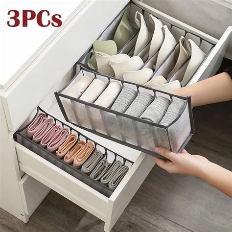 2 3PCs Unterw Sche Schublade Organizer Storage Box Faltbare Schrank