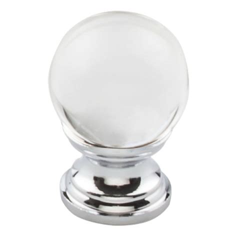 Clarity Clear Glass 1 Rd Knob W Polished Chrome Base