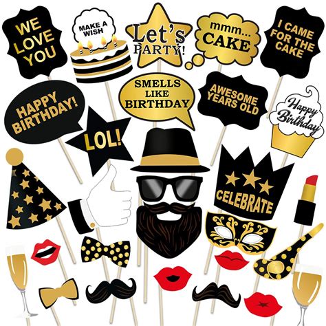 Party Propz Birthday Photo Booth Props Pcs Set With Funny Crown