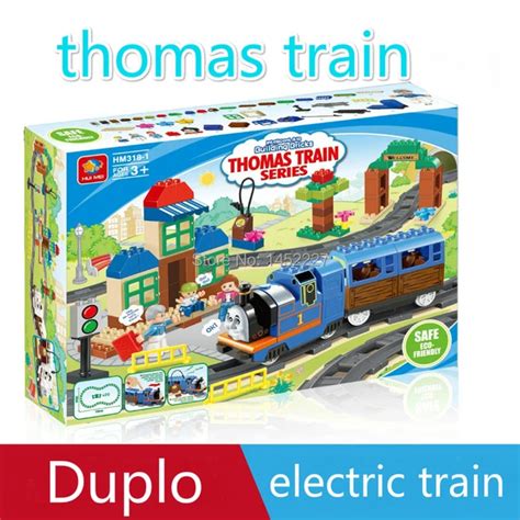 Duplo thomas electric train DIY plastic model kits Building Block black Toys for Child ...