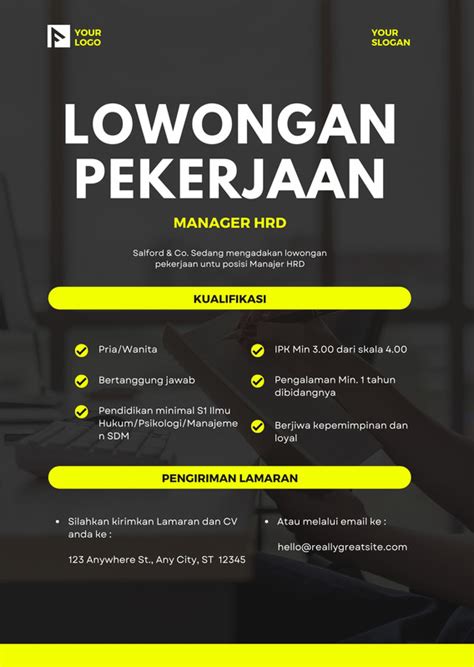 Gratis Desain Contoh Lowongan Kerja Canva