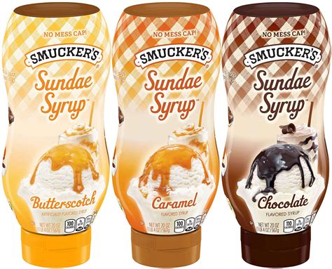 Smuckers Sundae Syrup 20 Oz Variety Pack Caramel Butterscotch