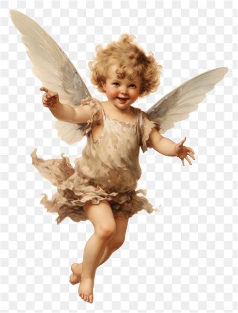 Download Free Png Of Png Vintage Fairy Cherub Flying Portrait Angel