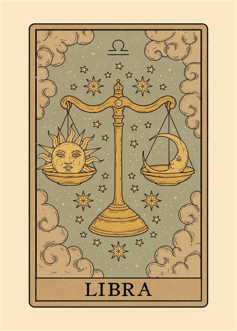 Libra Tarot Card Poster by Thiago Corrêa Displate