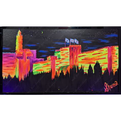 Jerusalem at Night - Jewish Wall Art