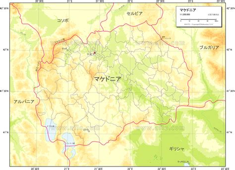 マケドニア 自然図 ベクター地図素材のダウンロード販売 アフロモール