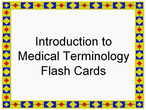 Printable Medical Terminology Flashcards