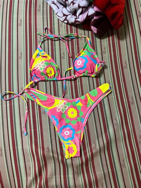 Floral Bikini Brand New Unused Women S Fashion Swimwear Bikinis Swimsuits On Carousell