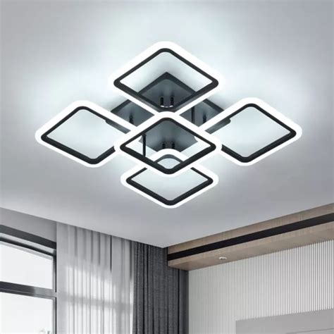 Moderna Plafoniera Led W K Nero Quadrato Lampadario Da Soffitto