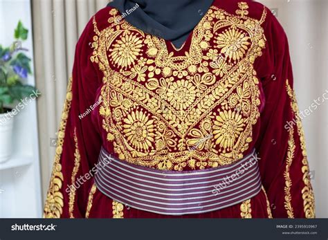 Female Wearing Palestinian Traditional Clothes Indoor Stock Photo ...