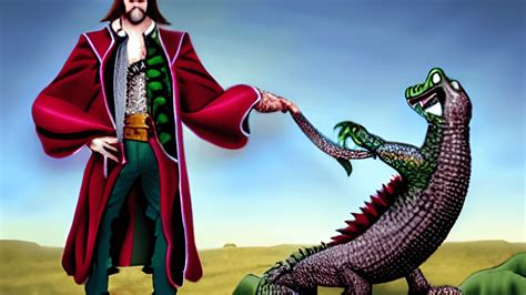 Captain Hook and Crocodile Graphic · Creative Fabrica