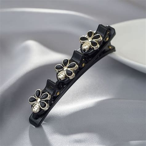 SDJMa Satin Fabric Hair Bands Rhinestone Four Leaf Clover Hairpin