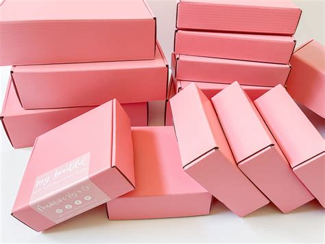 Pink Shipping Boxes 3 Different Sizes Set Of 2 Or 4 Small Etsy