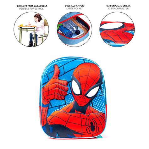 Mochila 3D Pré Escolar Spiderman Marvel 31cm Brinquedos e Artigos de