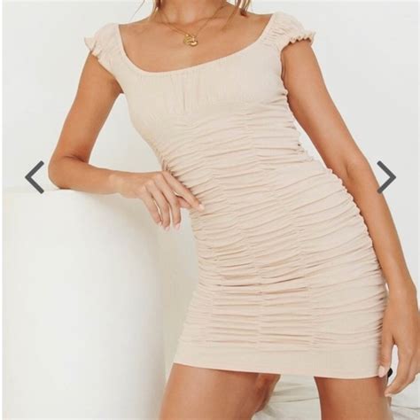 Verge Girl Dresses Nwt Verge Girl Vg Ruched Nude Mini Dress S Poshmark