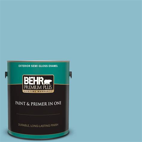 BEHR Premium Plus 1 Gal S460 3 Blue Echo Semi Gloss Enamel Exterior