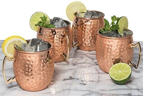 4 X Hammered Moscow Mule Mug Set Clevhouse