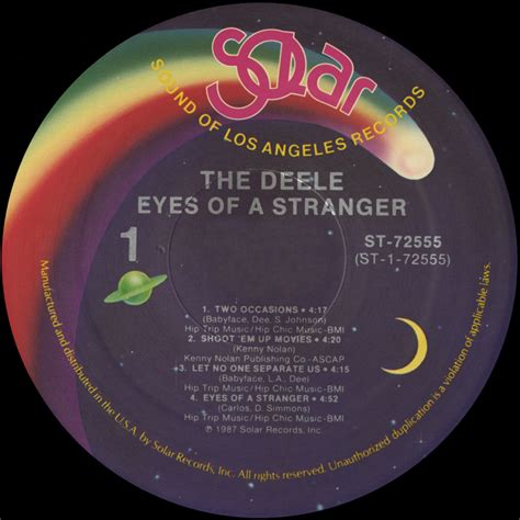 The Deele – Eyes of a Stranger | Vinyl Album Covers.com