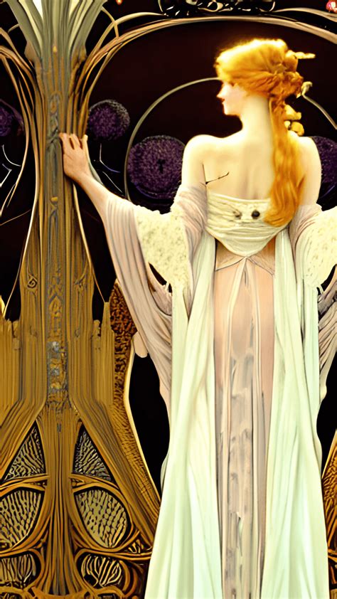 Beautiful Pale Blonde Art Nouveau Woman · Creative Fabrica