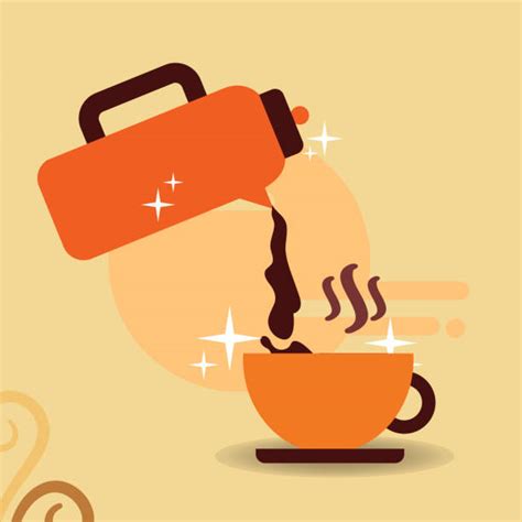 Pouring Coffee Thermos Illustrations Royalty Free Vector Graphics