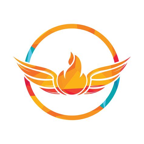 Fire wings vector logo design. Heraldic shape with abstract wings ...