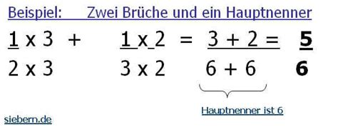 Mathetest Grundlagen Bruch Hauptnenner Bilden