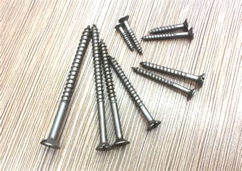 Rust Resistant Stainless Steel Wood Screws Slotted Round Head Brass