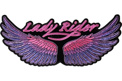 Lady Rider Wings Purple Large Back Patch Biker Patches Thecheapplace