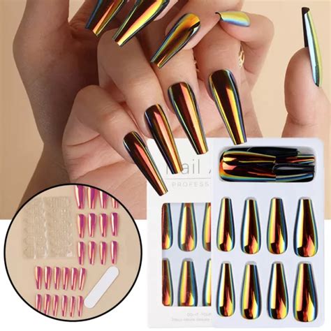 Spiegel Falsche N Gel Fingern Gel Extra Lang Ballerina Nail Art Spitzen