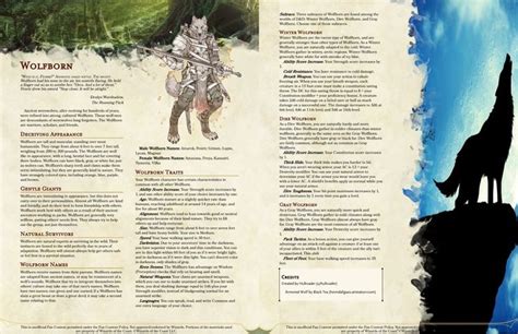 Wolfborn V4 My New And Improved Wolf Race Unearthedarcana