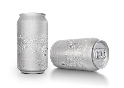 Aluminum Can With Water Droplets Isolated Transparent Background