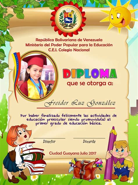 Formatos De Diplomas Para Niños De Preescolar Imagui Preschool Certificates Award