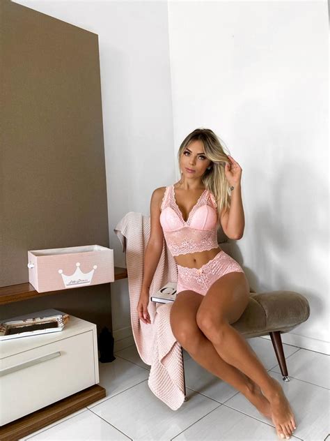 Conjunto De Lingerie Cropped De Renda Bruna Beleza De Aurora