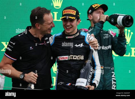 Race Winner Esteban Ocon Fra Alpine F1 Team Celebrates On The Podium