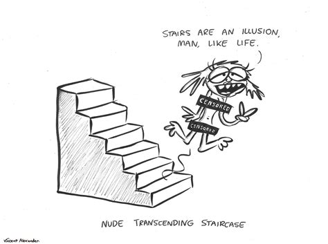 Vincent Alexander Cartoons Nude Staircase