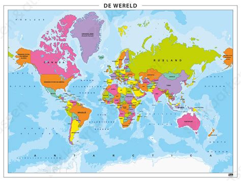 Vectoroverzicht Van Politieke Wereldkaart Vector Illu