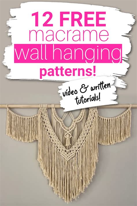 12 Free Macrame Wall Hanging Patterns Beginner Friendly