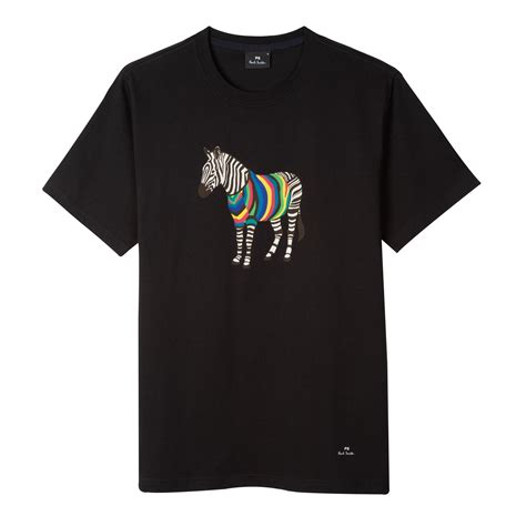 Ps Paul Smith Zebra Print T Shirt Men Regular Fit T Shirts Flannels