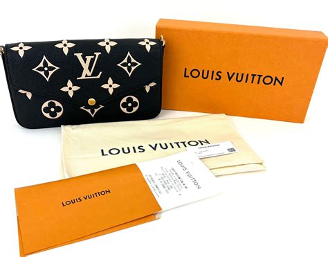 Louis Vuitton Crossbody Felicie Pochette Empreinte Giant Monogram Beige Black At 1stdibs