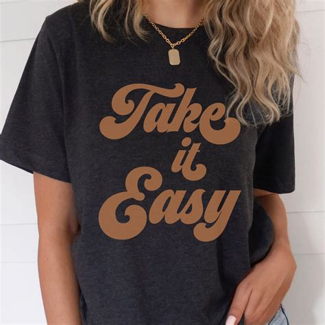 Take It Easy Shirt Retro Tshirt Women Take It Easy T Shirt Hippie Tee Vintage Inspired