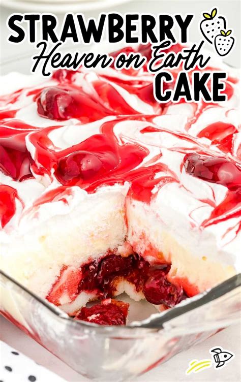 A Close Up Of A Cake In A Pan On A Table With The Words Strawberry