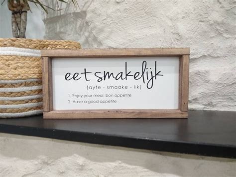 Eet Smakelijk Definition Sign Dutch Gift Gezellig Kitchen Etsy