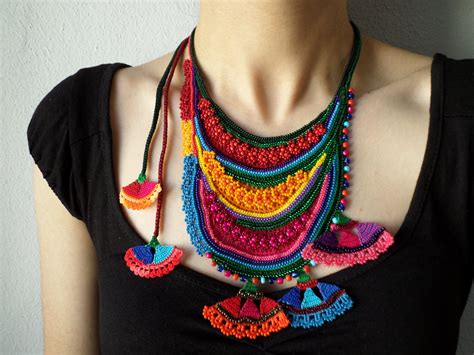 Beaded Freeform Crochet Necklace Statement Necklace With Flickr