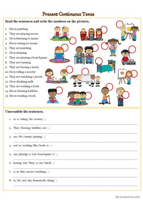 Present Continuous Tense For English Esl Worksheets Pdf And Doc