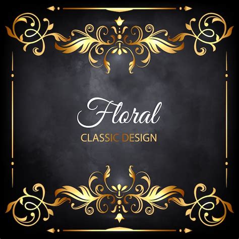 Free Vector Golden Floral Luxury Frame