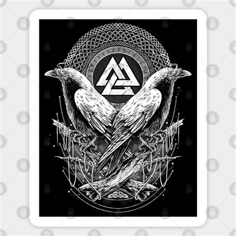 Odin Ravens Valknut Norse Pagan Viking Raven Huginn And Muninn Odin