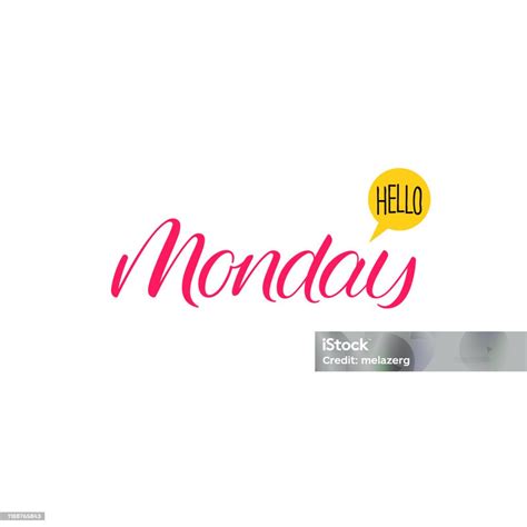 Hand Lettering Phrase Hello Monday Stock Illustration Download Image