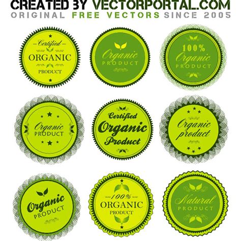 Organic Stickers Royalty Free Stock Svg Vector