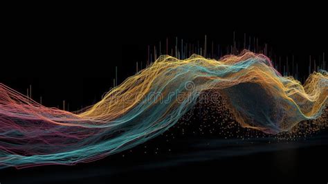 AI Algorithm Visualized As Flowing Data Stream Stock Illustration